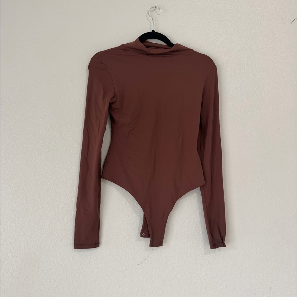 Elegant Brown Long Sleeve Bodysuit